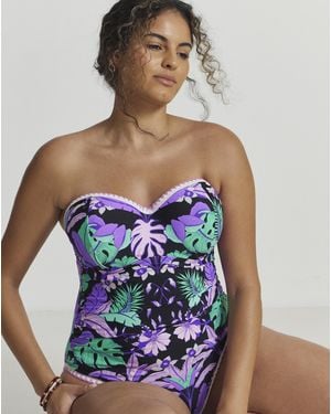 Figleaves Frida Bandeau Swimsuit - Blue