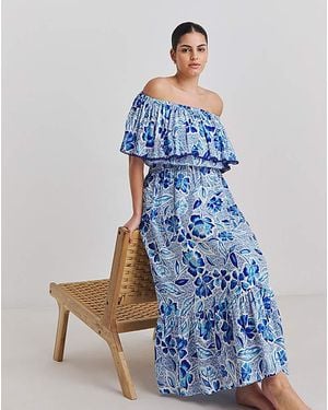 MAGISCULPT Bardot Beach Dress - Blue