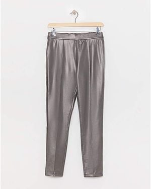 Simply Be Seam Detail Pu Leggings - Grey