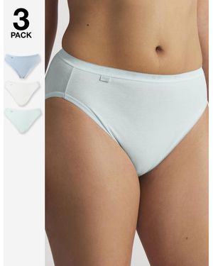 Sloggi 3Pk Tai Hi Leg Knicker Mint Multi - White