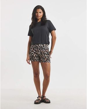 Simply Be Print Denim Short - Multicolour