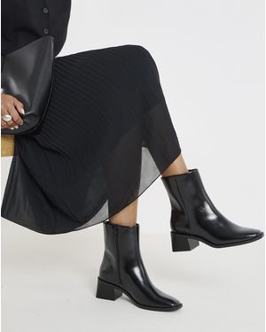 Simply Be Square Toe Ankle Boot Extra Wide - Black