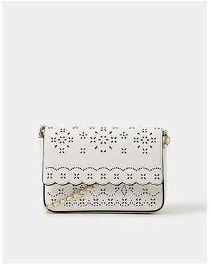 Accessorize Laser Cut Crossbody Bag - White