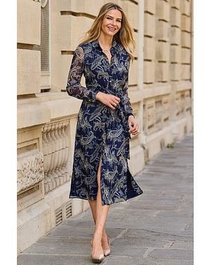 Sosandar Lurex Stripe Shirt Dress - Multicolour
