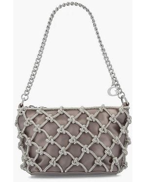 Guess Zalina Diamante Knot Shoulder Bag - Grey