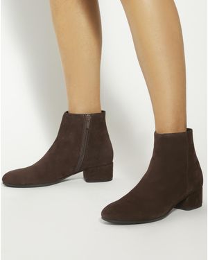 Dune Pippie Suede Ankle Boots Wide Fit - Brown