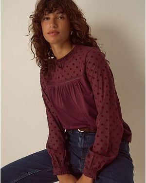 Monsoon Diana Devore Polka Dot Top - Red