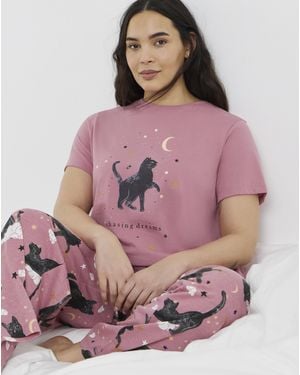 Pretty Secrets Cat Pyjama Set - Pink