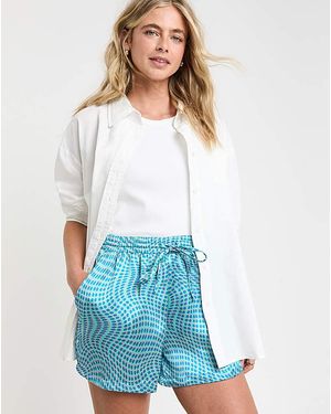 Simply Be Satin Tie Waist Short - White