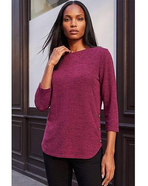 Roman Roman Curved Hem Stretch Top - Purple