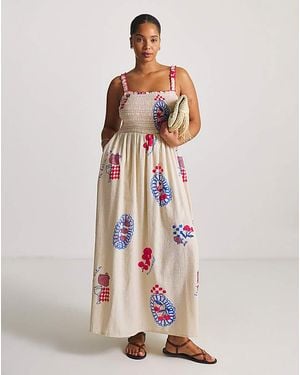 Simply Be Dolce Vita Shirred Maxi Beach Dress - Multicolour