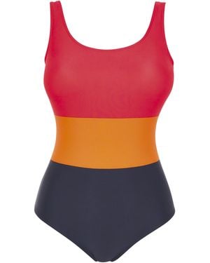 JD Williams Sports Colourblock Swimsuit - Red