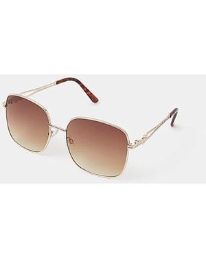 Accessorize Large Square Sunglasses - White