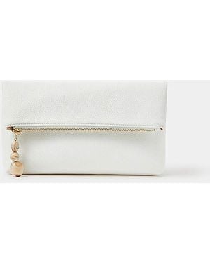 Accessorize Fold-Over Clutch Bag - White