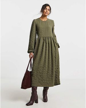 Simply Be Khaki Pocket Midi Dress - Green