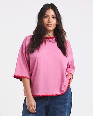 Simply Be Whipstitch Tee - Pink