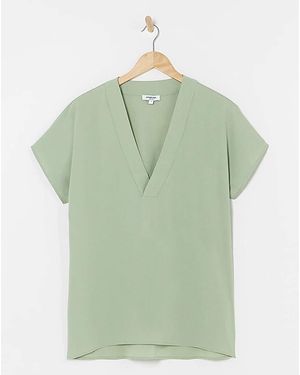 Simply Be V Neck Boxy Top - Brown