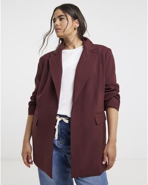 Simply Be Oversized Single Breasted Blazer - Red