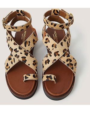 Monsoon Ivy Leopard Print Sandals - Brown