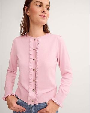 Monsoon Ruby Frill Cardigan - Pink