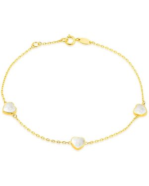 iJewel 9Ct Mother Of Pearl Heart Bracelet - White