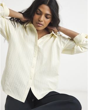 Simply Be Boxy Striped Seersucker Shirt - Natural