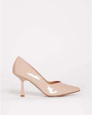 Simply Be Sweetheart Cut Heeled Shoes Ex Wide - Pink