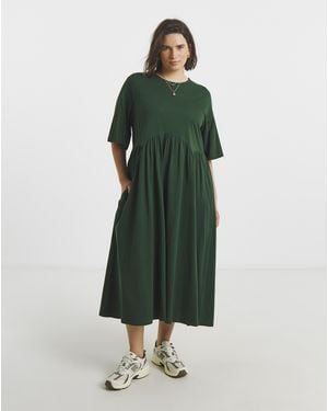 Simply Be Boxy Sleeve Midi Dress - Green