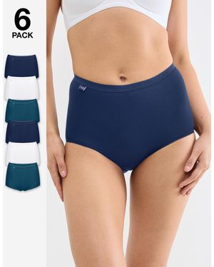 Sloggi 6Pk Basic Maxi Briefs - Blue