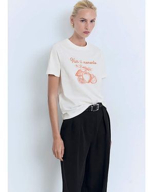 Mango Graphic T-Shirt - White