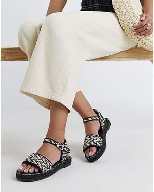 Simply Be Flatform Espadrille Sandals Extra Wide - White