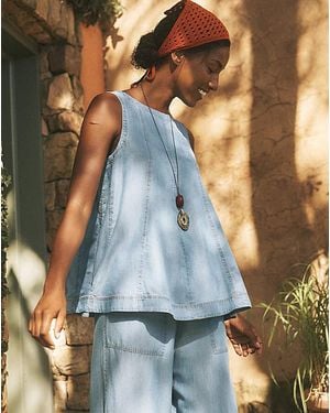 Monsoon Daria Swing Chambray Tank Top - Blue