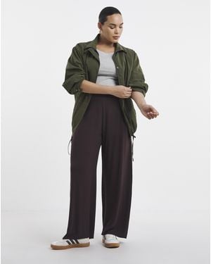 Simply Be Wide Leg Trouser - Brown