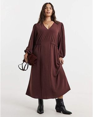 Simply Be Cinched Waist Midi Dress - Red