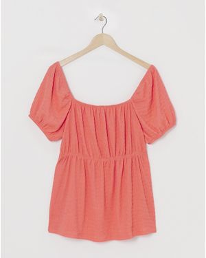 Simply Be Short Sleeve Textured Top