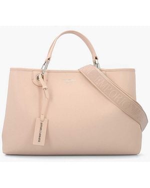 Emporio Armani Pebble Shopper With Pouch - Natural