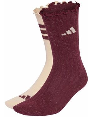 adidas 2 Pack Glow Socks - Red