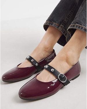 Simply Be Ballerina Studded Mary Jane Extra Wide - Red