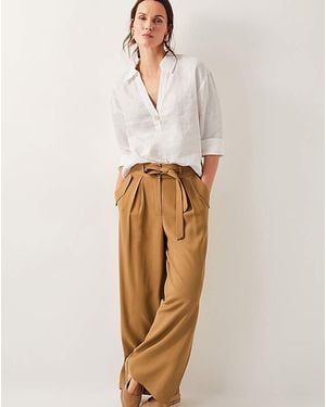 Monsoon Nina Wide Leg Trousers - Natural