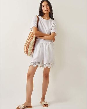 Monsoon Lara Floral Embroidered Shorts - Natural