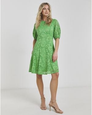 Joanna Hope Stretch Lace Skater Dress - Green