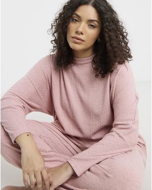 Pretty Secrets Cable Knit Lounge Set - Pink