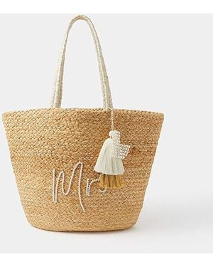 Accessorize Mrs Jute Beach Bag - Natural