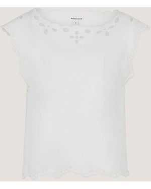 Monsoon Gaia Floral Cutwork Top - White