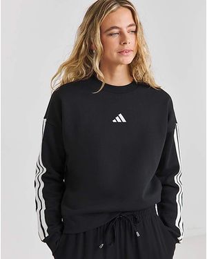 adidas 3 Stripes Fleece Sweatshirt - Black