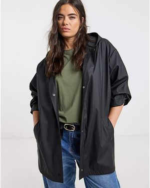 Simply Be Short Rubberised Mac - Black