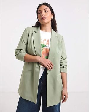 Simply Be Single Breasted Blazer - Green
