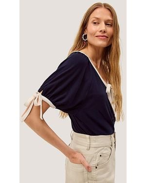 Monsoon Taylor Contrast Jersey T-Shirt - Blue
