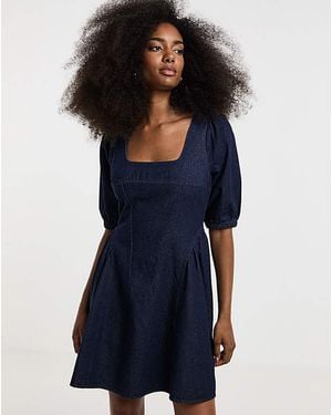 Simply Be Denim Corset Mini Dress - Blue