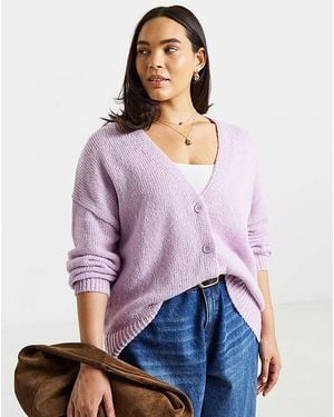 Simply Be Fluffy Boyfriend Cardigan - White